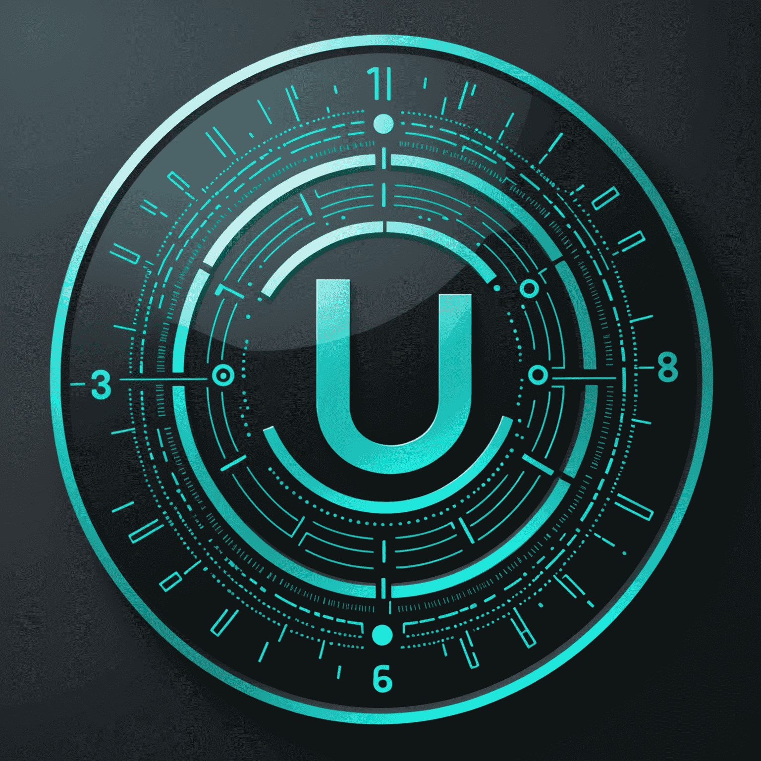 Logo eines Unternehmens, das digitale Unterstützung anbietet. Es zeigt ein stilisiertes 'U' in Teal-Farbe, das von einem Kreis aus binären Zahlen umgeben ist.