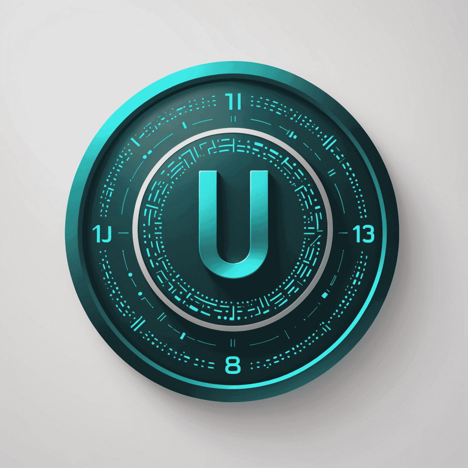 Logo eines Unternehmens, das digitale Unterstützung anbietet. Es zeigt ein stilisiertes 'U' in Teal-Farbe, das von einem Kreis aus binären Zahlen umgeben ist.