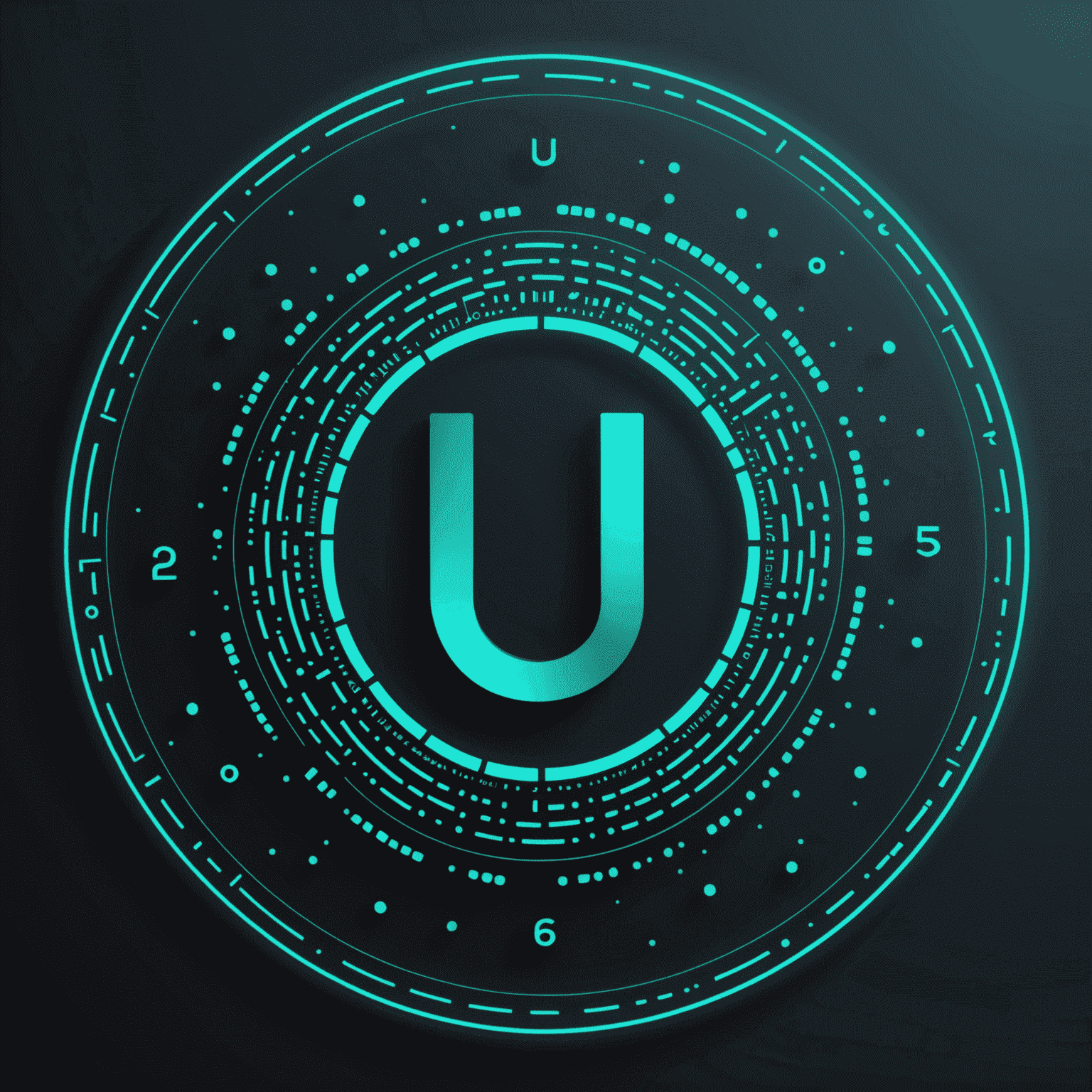 Logo eines Unternehmens, das digitale Unterstützung anbietet. Es zeigt ein stilisiertes 'U' in Teal-Farbe, das von einem Kreis aus binären Zahlen umgeben ist.