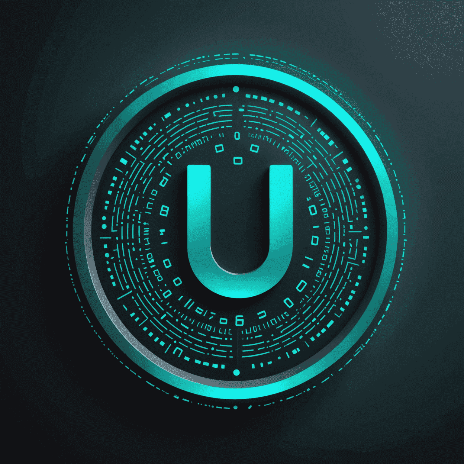 Logo eines Unternehmens, das digitale Unterstützung anbietet. Es zeigt ein stilisiertes 'U' in Teal-Farbe, das von einem Kreis aus binären Zahlen umgeben ist.